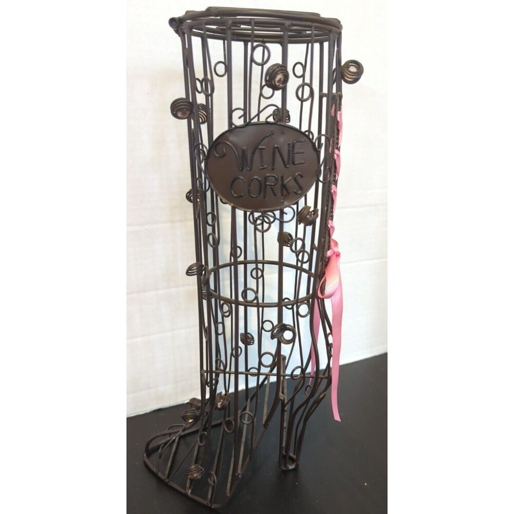 Epic Wirework Ladies Victorian Style Boot Wine Cork/ Potpourri Holder Pink Bow